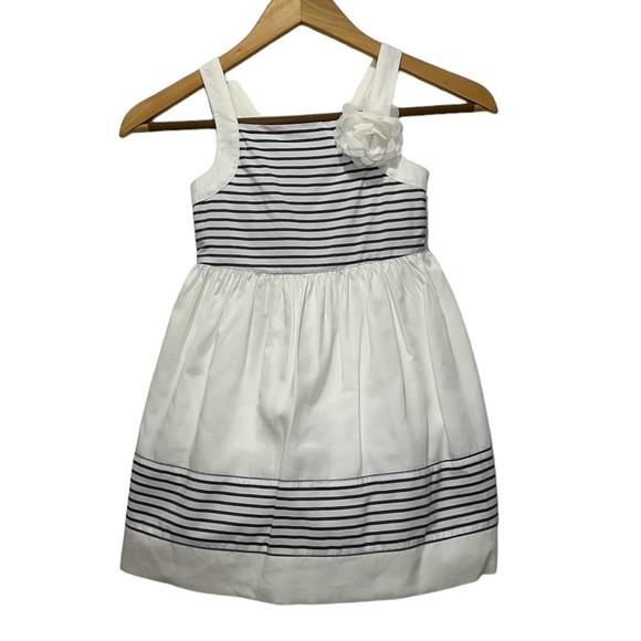 Janie and Jack Other - Janie & Jack Striped Blossom White & Blue Dress Girls Size 3